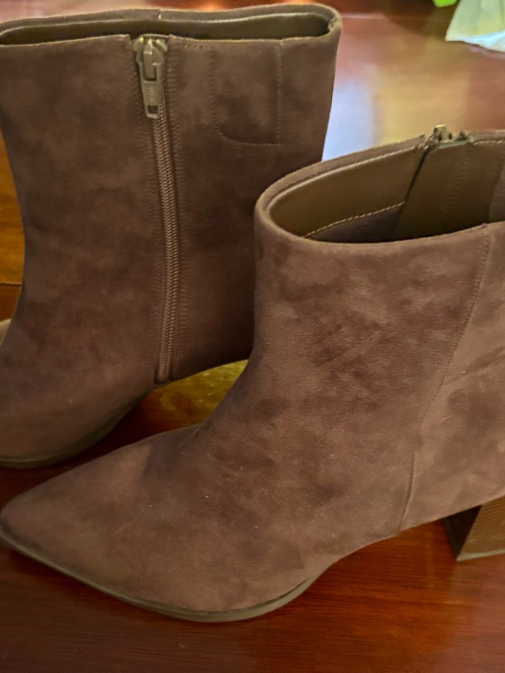 Women's Suede Ankle Boots in Brown. So 9.5